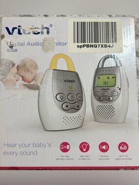 White & Yellow Baby Monitor - Portable Digital Audio Two-Way